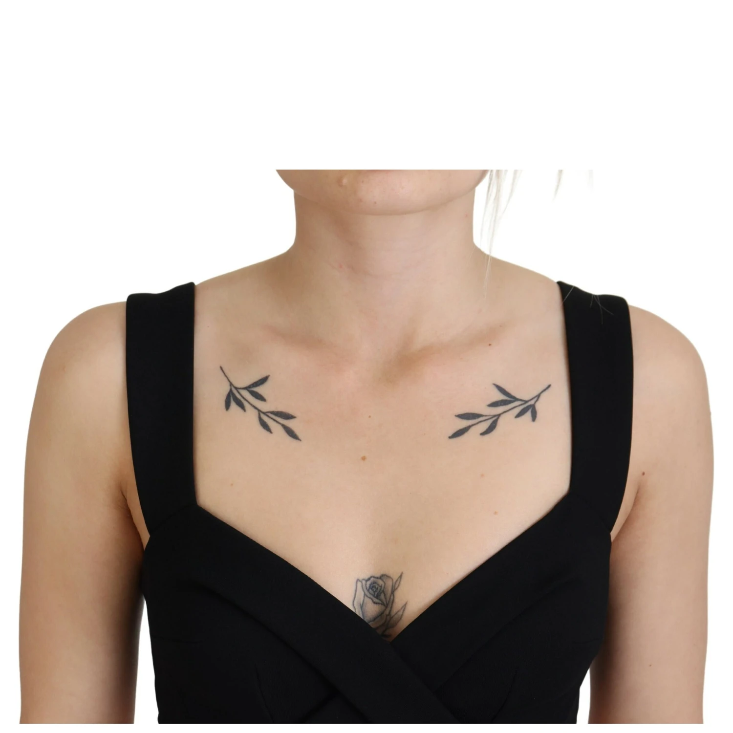 Black Viscose Bodycon Sheath Midi Dress