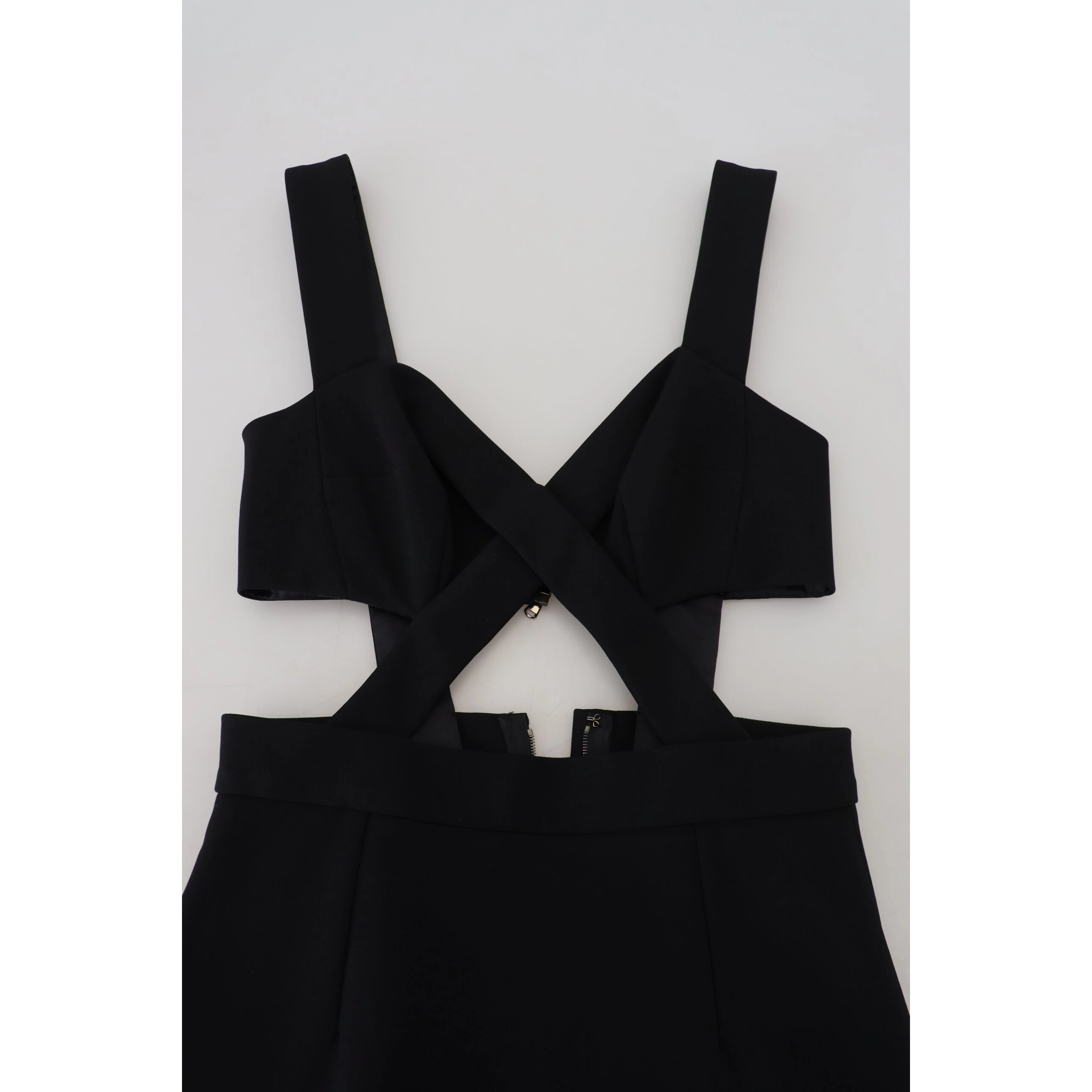 Black Viscose Bodycon Sheath Midi Dress