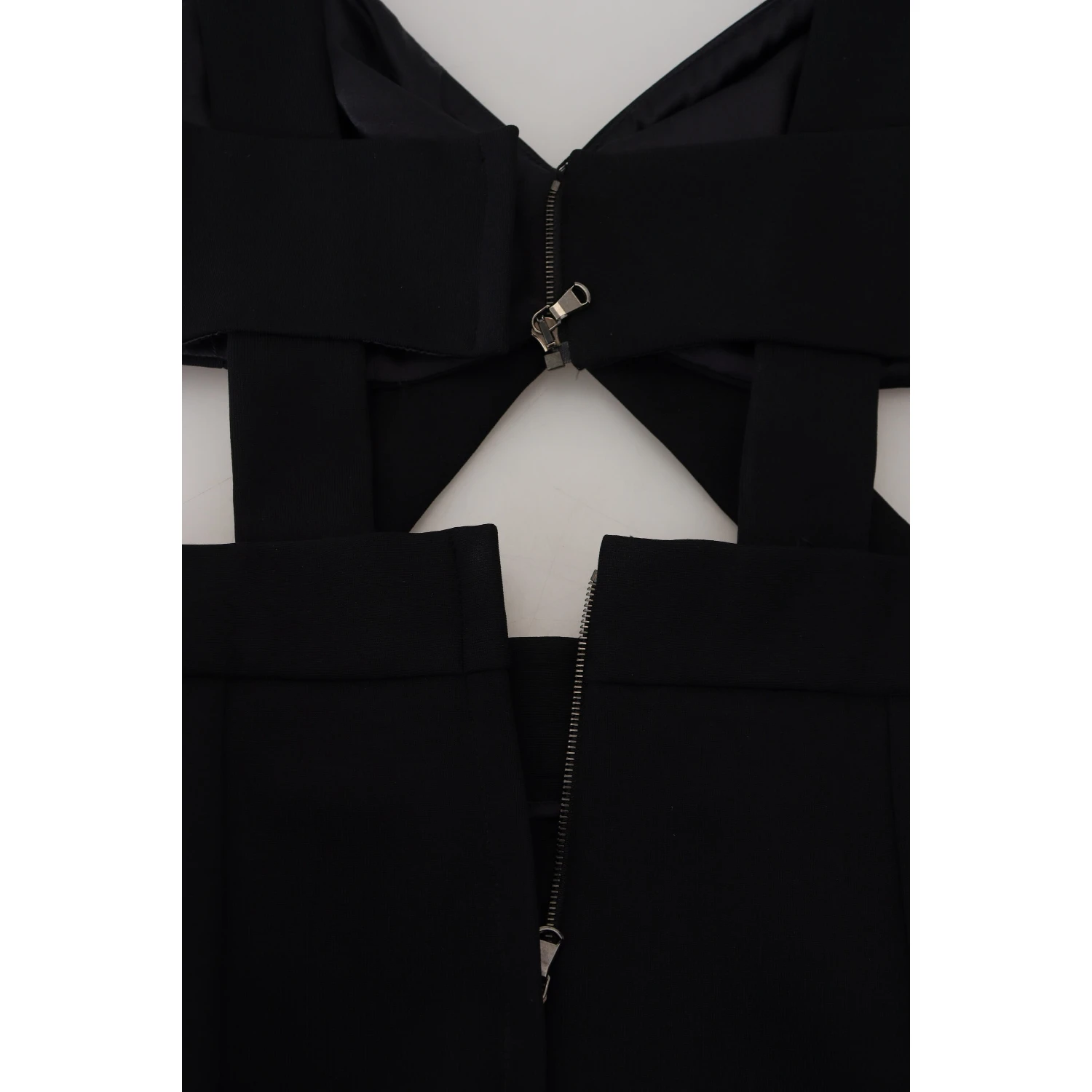 Black Viscose Bodycon Sheath Midi Dress