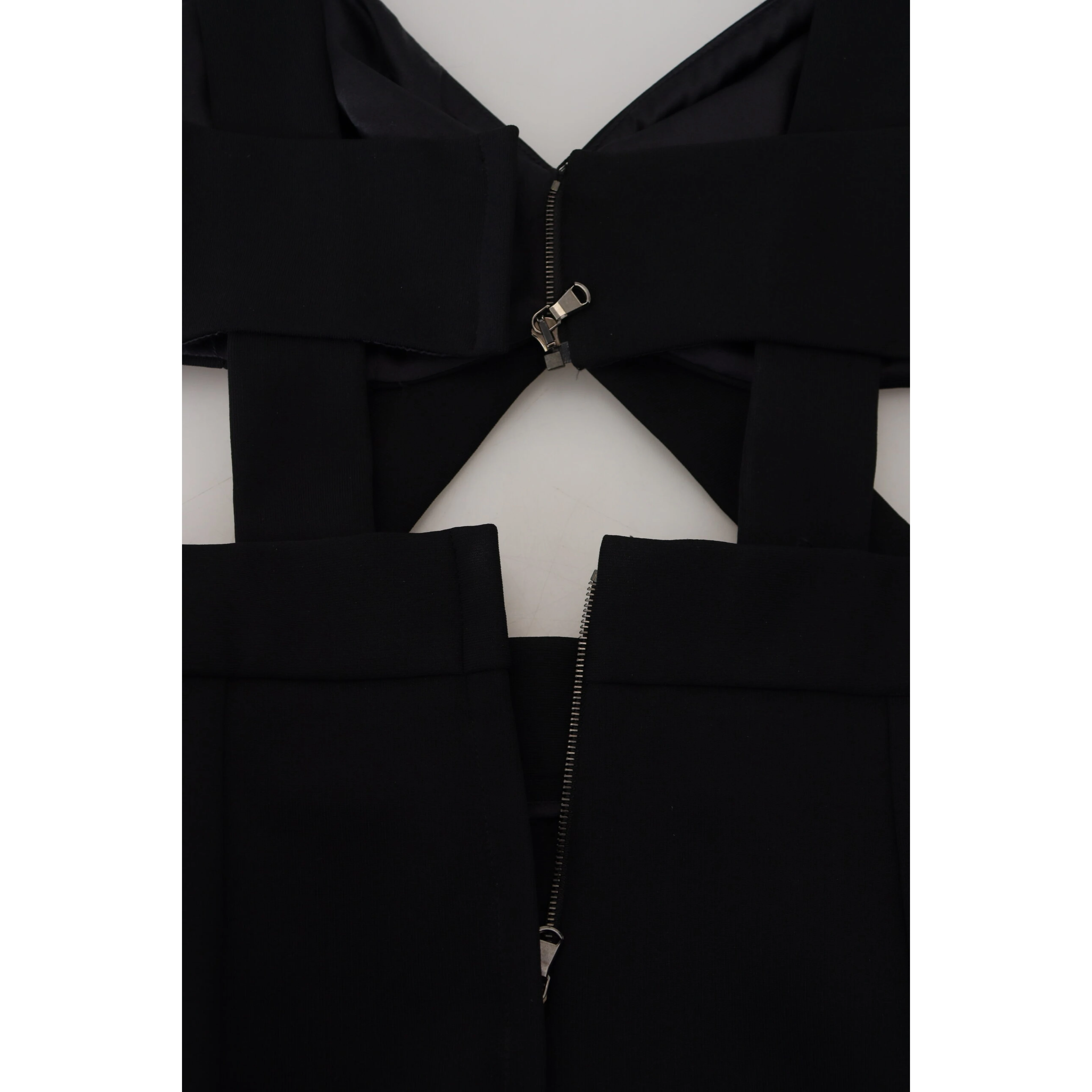 Black Viscose Bodycon Sheath Midi Dress