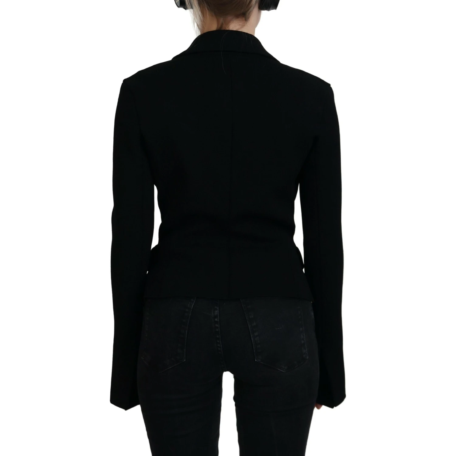 Black Button Cardigan Blazer Viscose Jacket