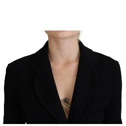 Black Button Cardigan Blazer Viscose Jacket