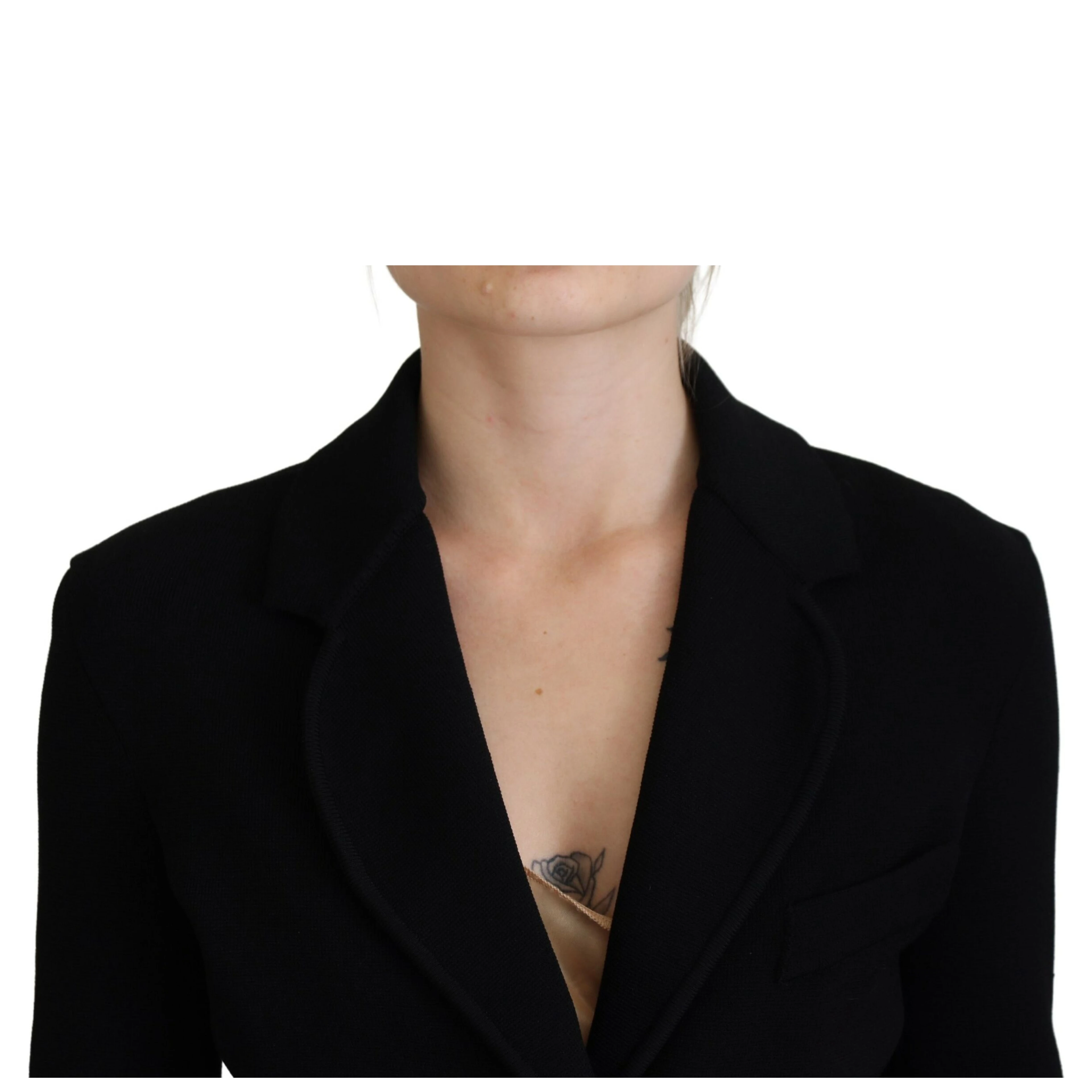 Black Button Cardigan Blazer Viscose Jacket