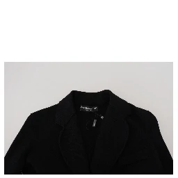 Black Button Cardigan Blazer Viscose Jacket