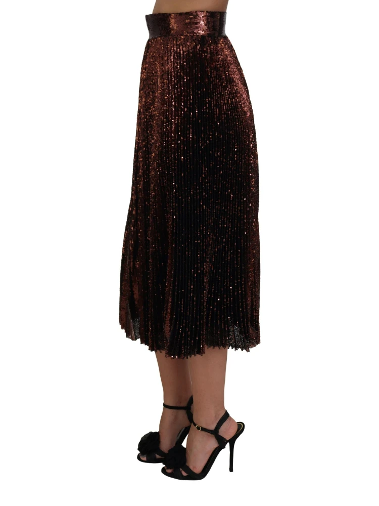 Bronze Sequined High Waist A-line Maxi Skirt alternative