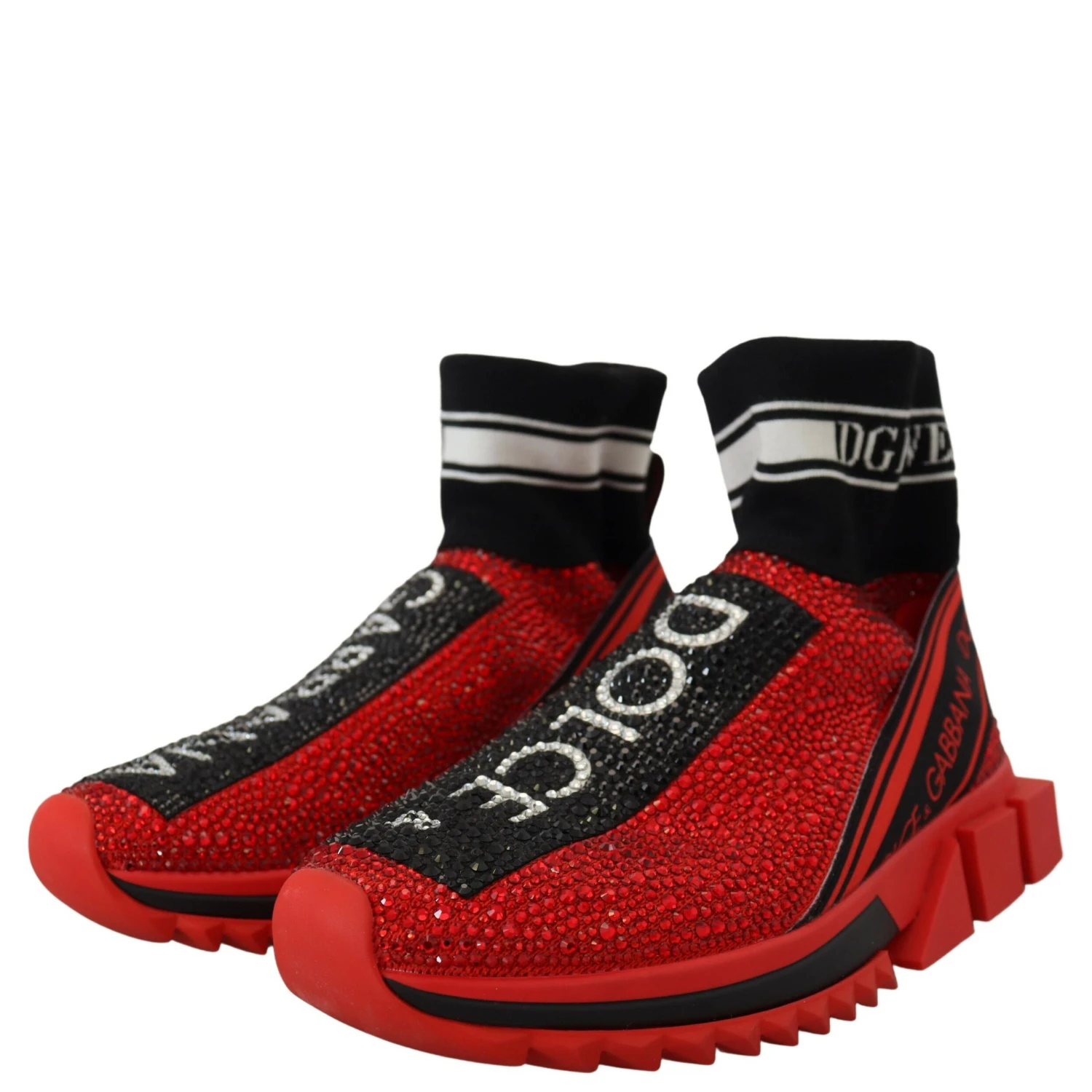 Red Bling Sorrento Sneakers Socks Shoes
