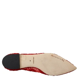 Red Taormina Crystals Loafers Flats Shoes