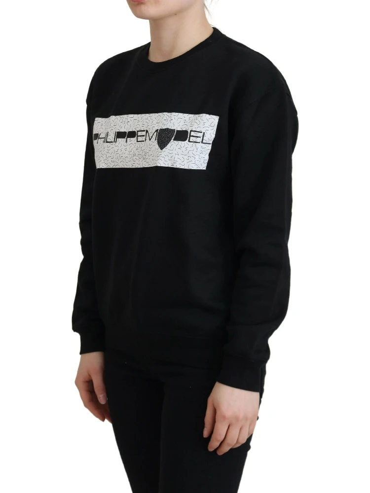 Black Printed Long Sleeves Pullover Sweater alternative