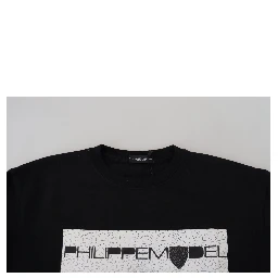 Black Printed Long Sleeves Pullover Sweater