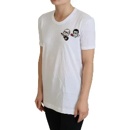 White #dgfamily Crewneck Cotton T-shirt