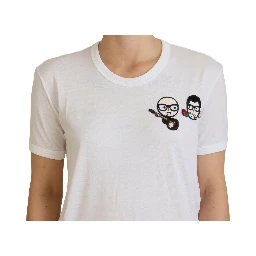 White #dgfamily Crewneck Cotton T-shirt