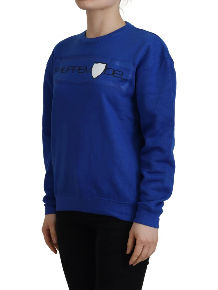 Blue Printed Long Sleeves Pullover Sweater alternative