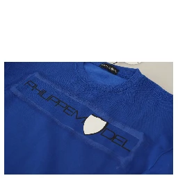 Blue Printed Long Sleeves Pullover Sweater