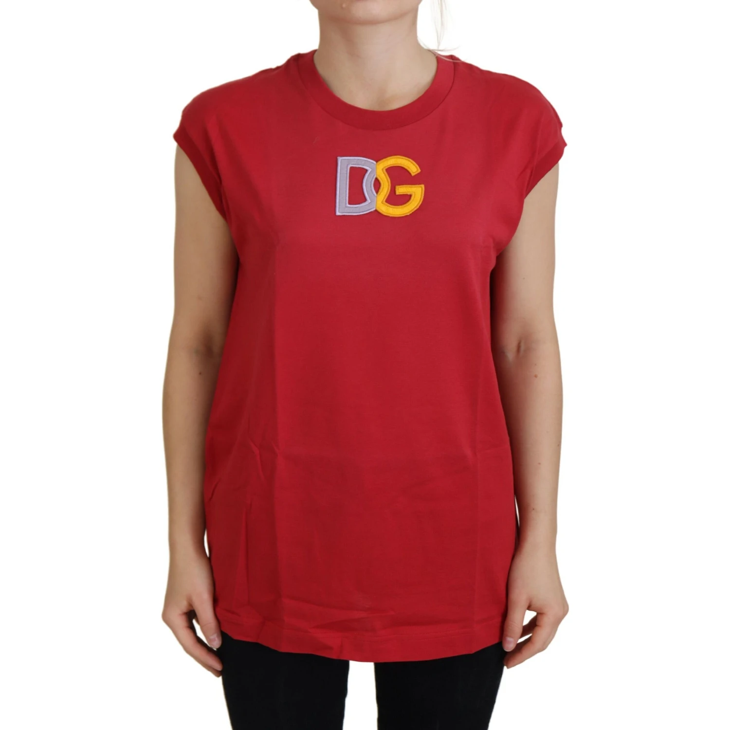 Red Cotton DG Logo Tank Top T-shirt