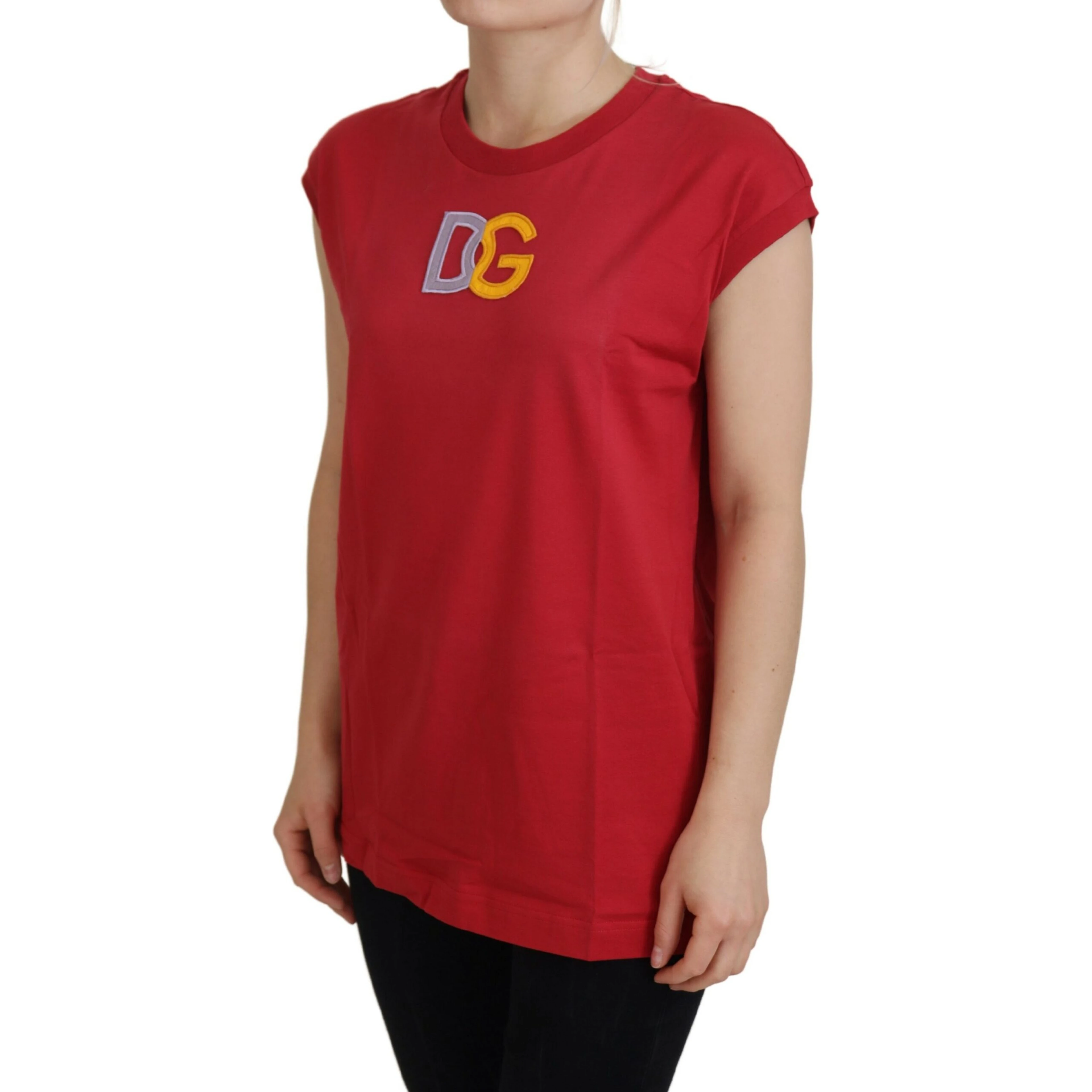 Red Cotton DG Logo Tank Top T-shirt
