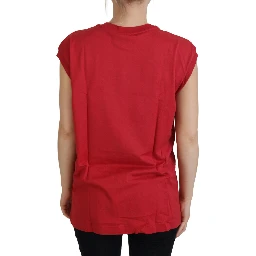 Red Cotton DG Logo Tank Top T-shirt