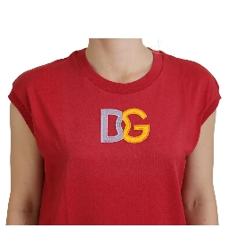 Red Cotton DG Logo Tank Top T-shirt
