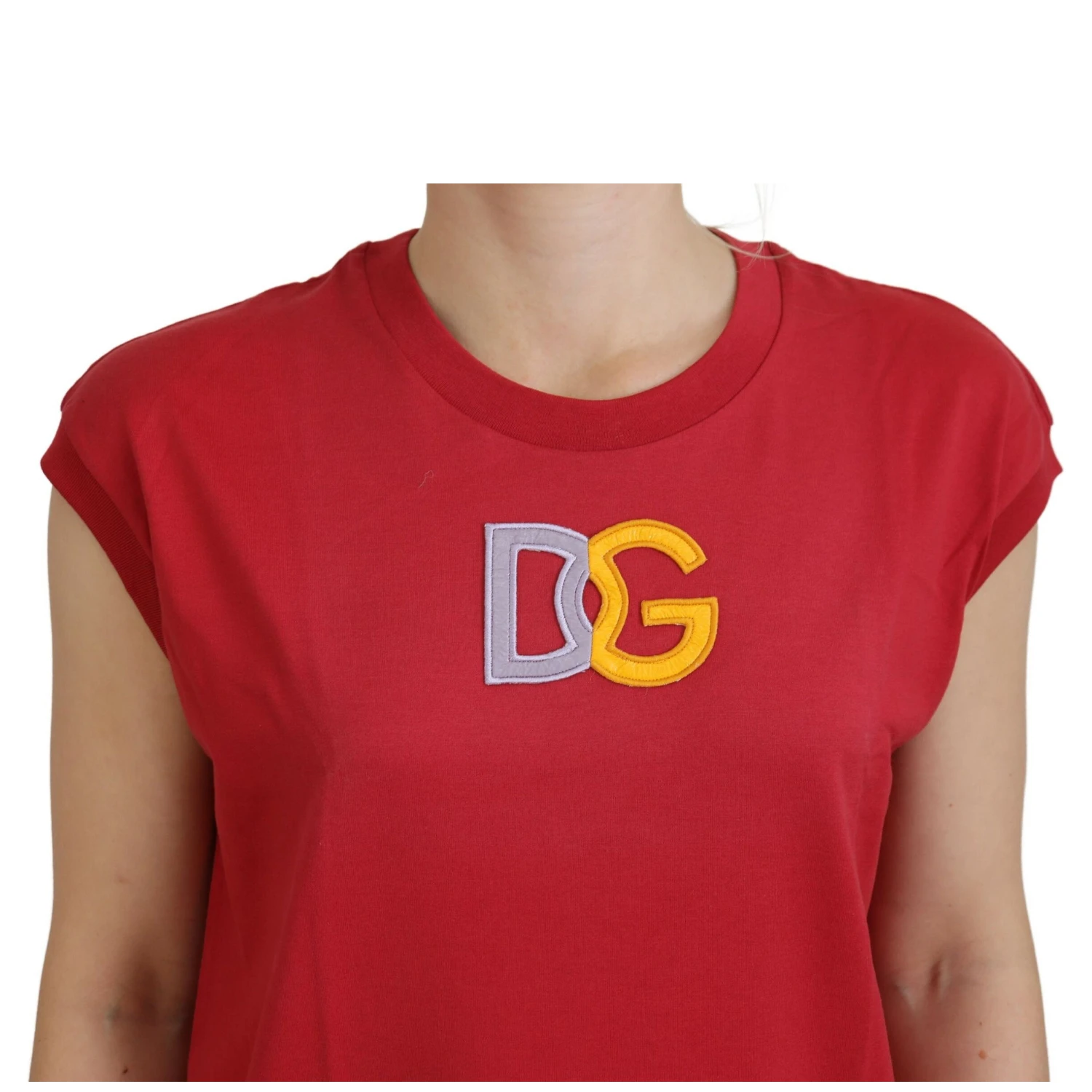 Red Cotton DG Logo Tank Top T-shirt