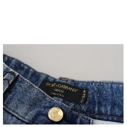 Blue Tattered Skinny Denim Cotton Jeans