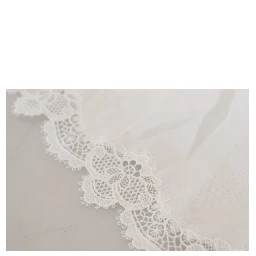 White Cotton Lace Trim Turtle Neck Blouse Top