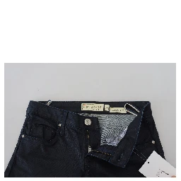 Blue Cotton Low Waist Slim Fit Women Casual Denim Jeans