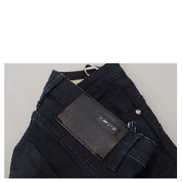 Blue Cotton Low Waist Slim Fit Women Casual Denim Jeans
