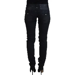 Black Washed Cotton Skinny Women Casual Denim Jeans