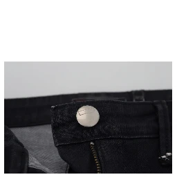 Black Washed Cotton Skinny Women Casual Denim Jeans