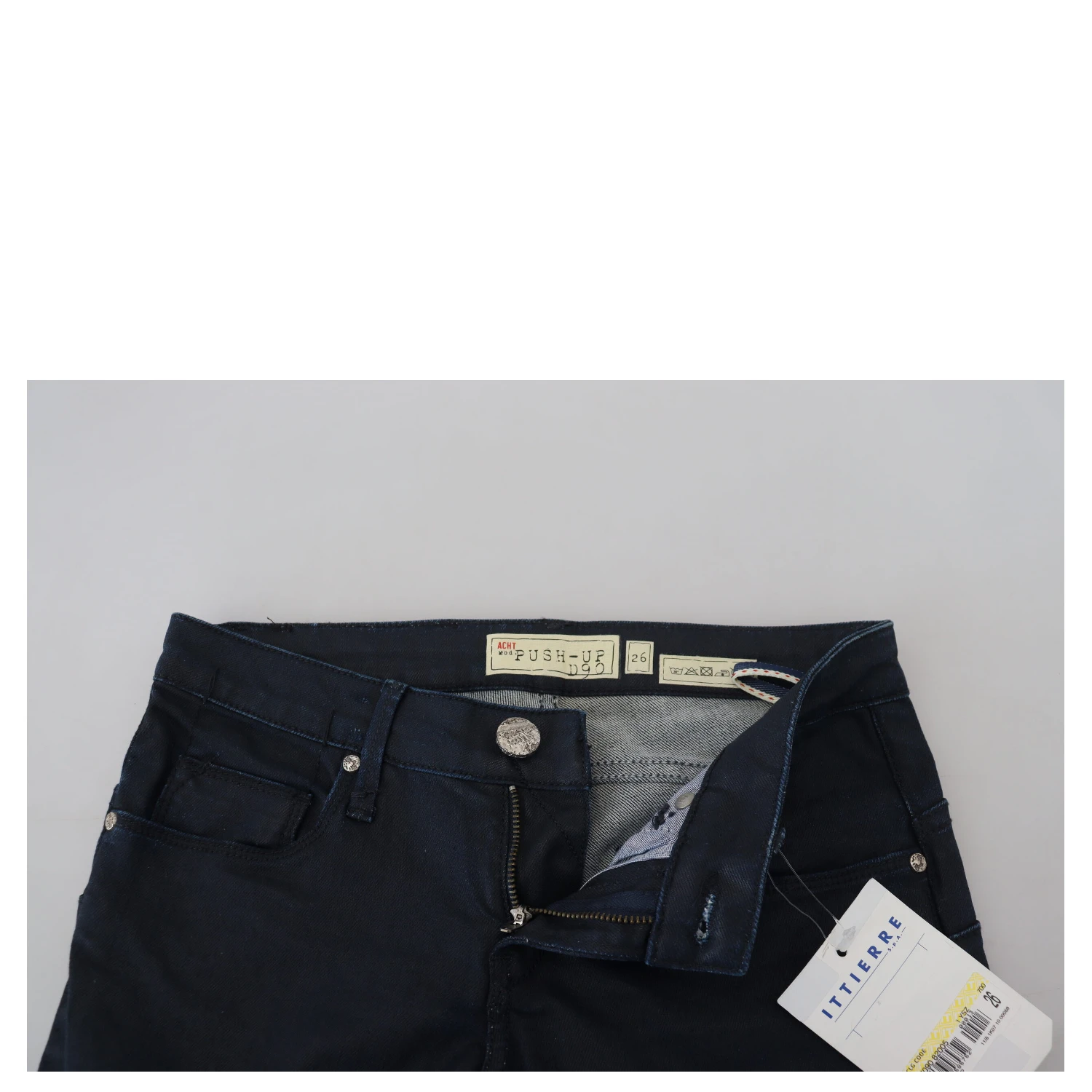 Blue Cotton Skinny Low Waist Women Casual Denim Jeans