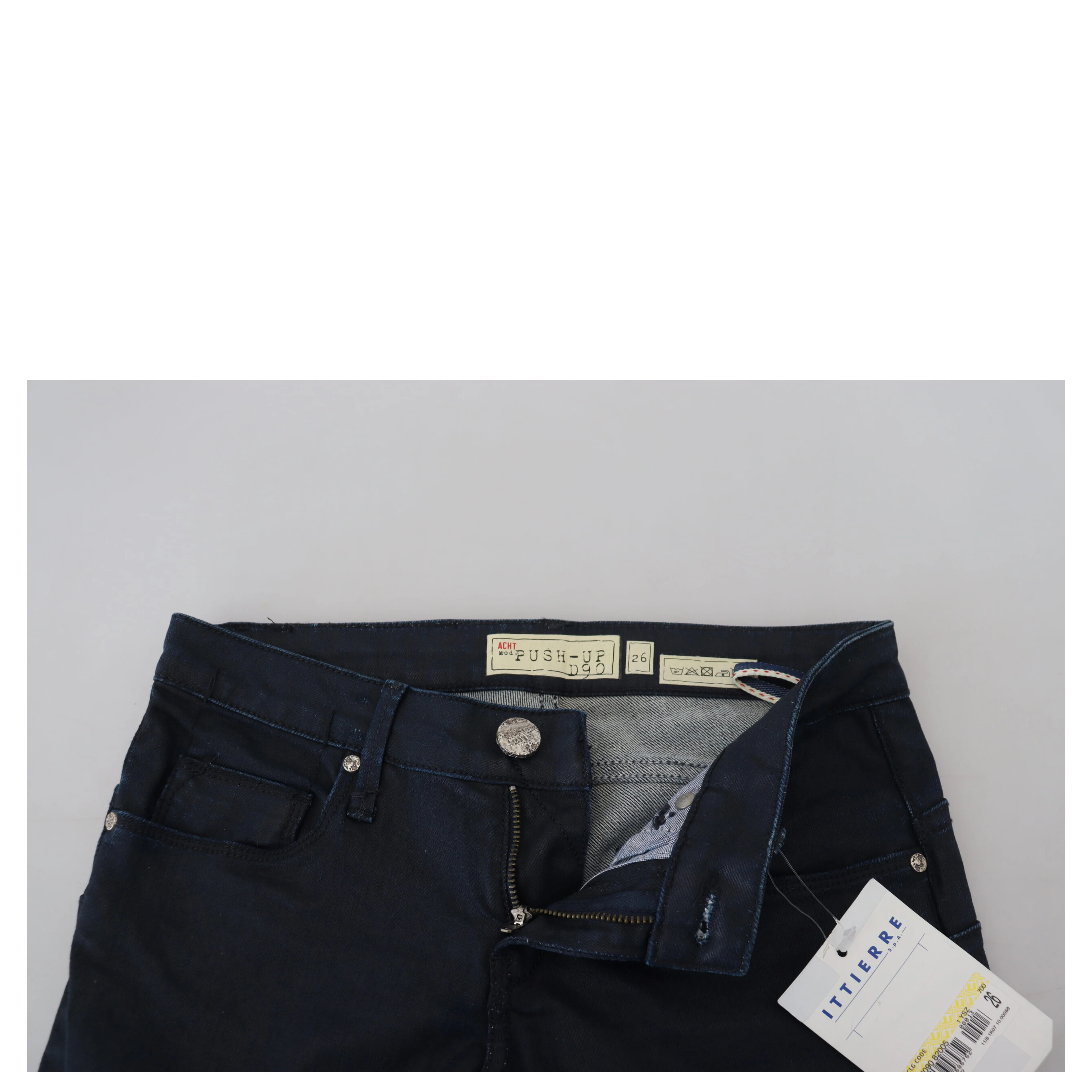 Blue Cotton Skinny Low Waist Women Casual Denim Jeans