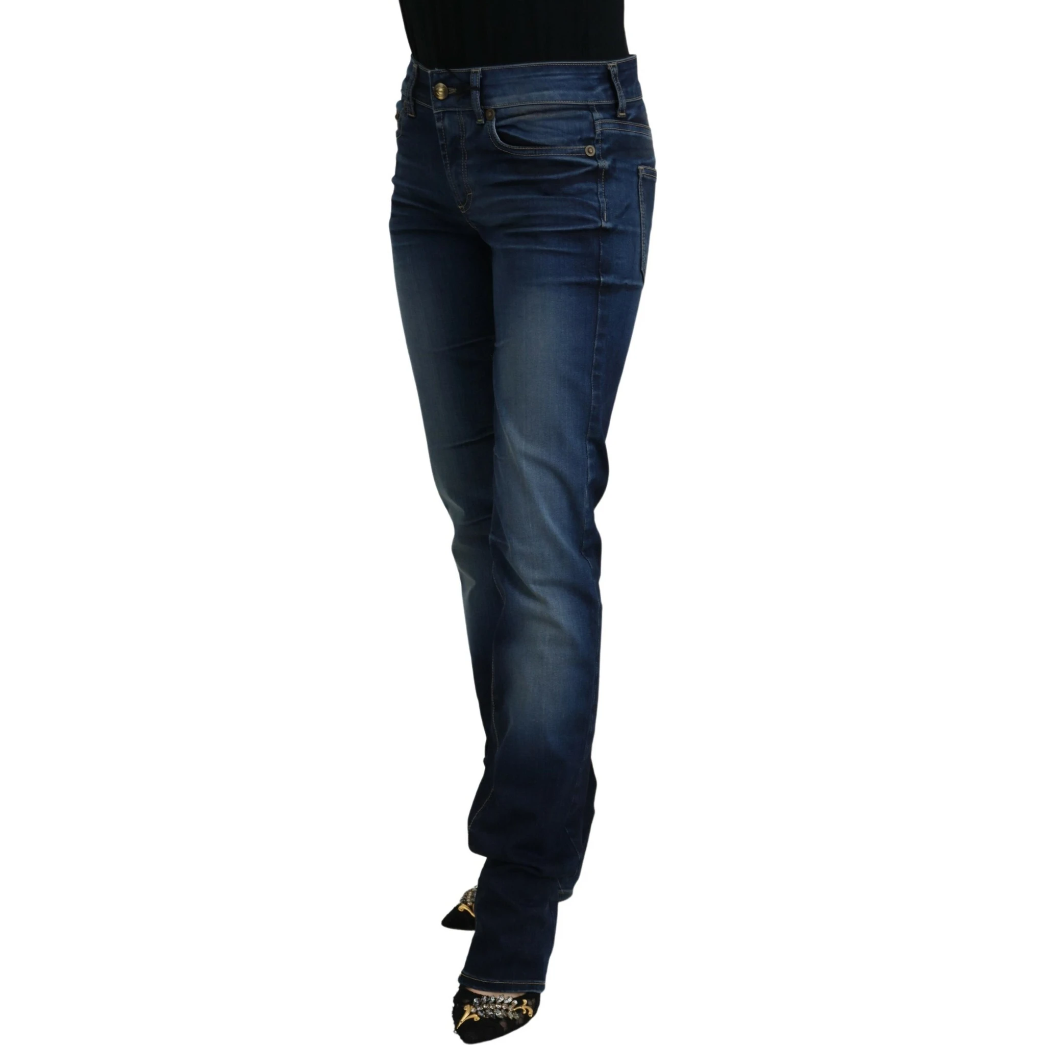 Blue Cotton Women Casual Denim Jeans