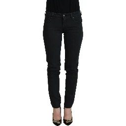 Black Cotton Slim Fit Women Denim Jeans