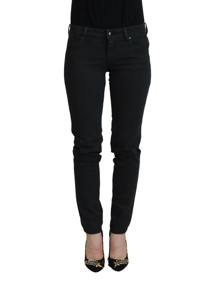 Black Cotton Slim Fit Women Denim Jeans