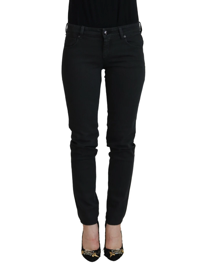 Black Cotton Slim Fit Women Denim Jeans