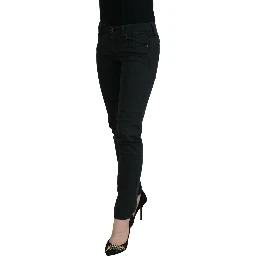 Black Cotton Slim Fit Women Denim Jeans