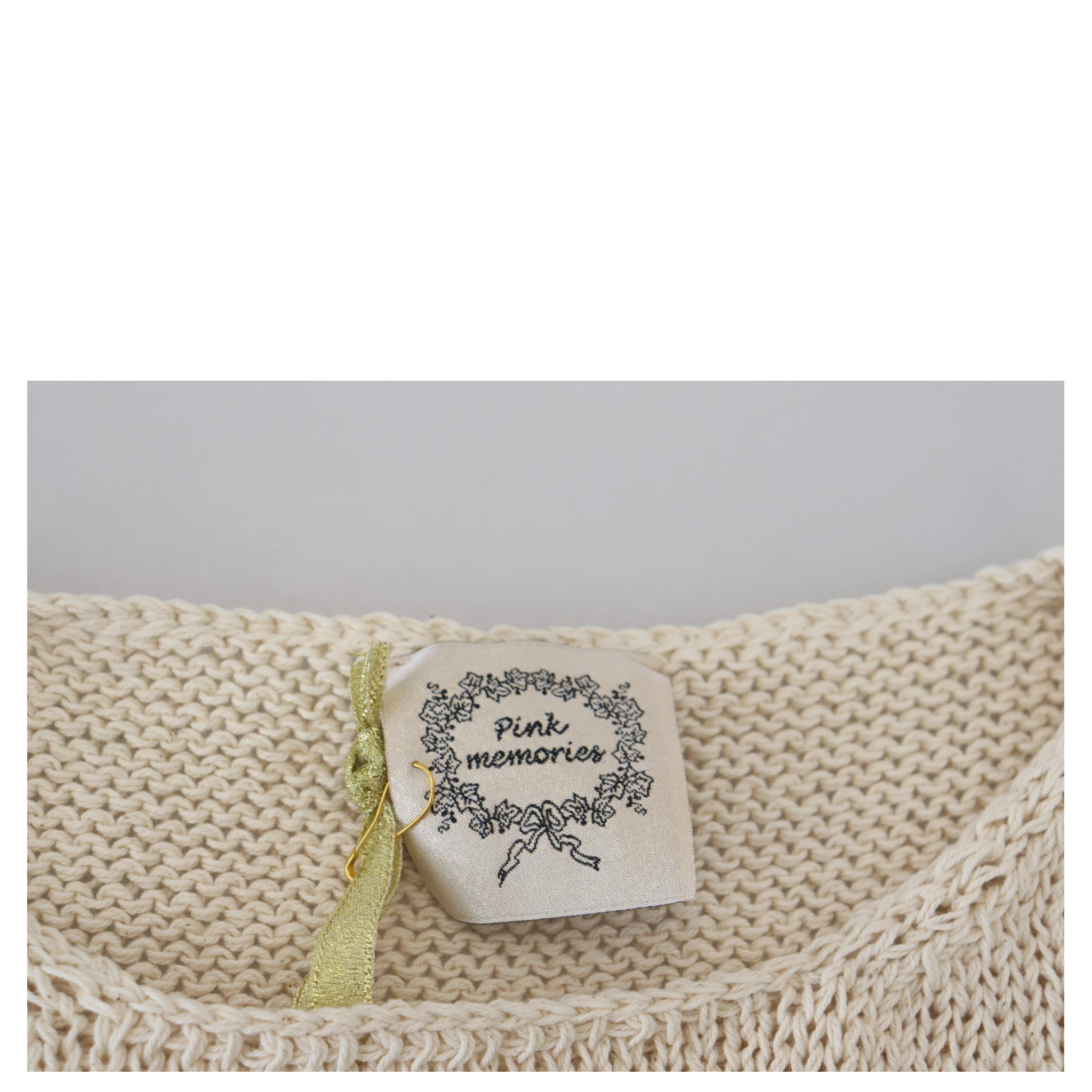 Beige Cotton Blend Sleeveless Round Neck Tank Top