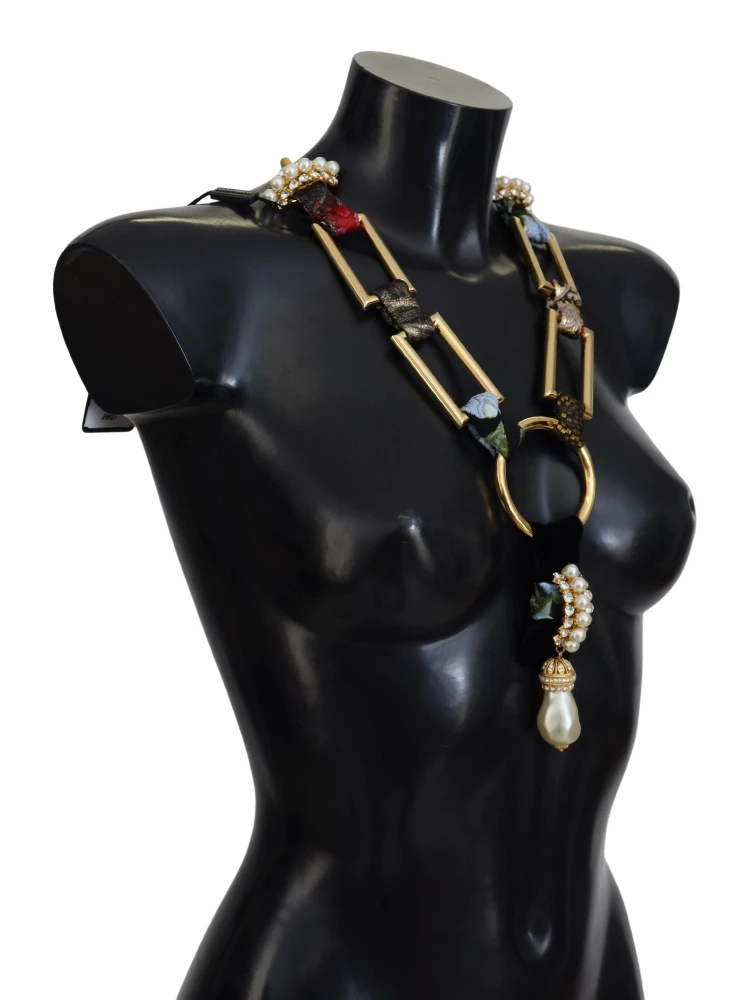 Gold Brass Sicily Crystal Robe Statement Necklace alternative