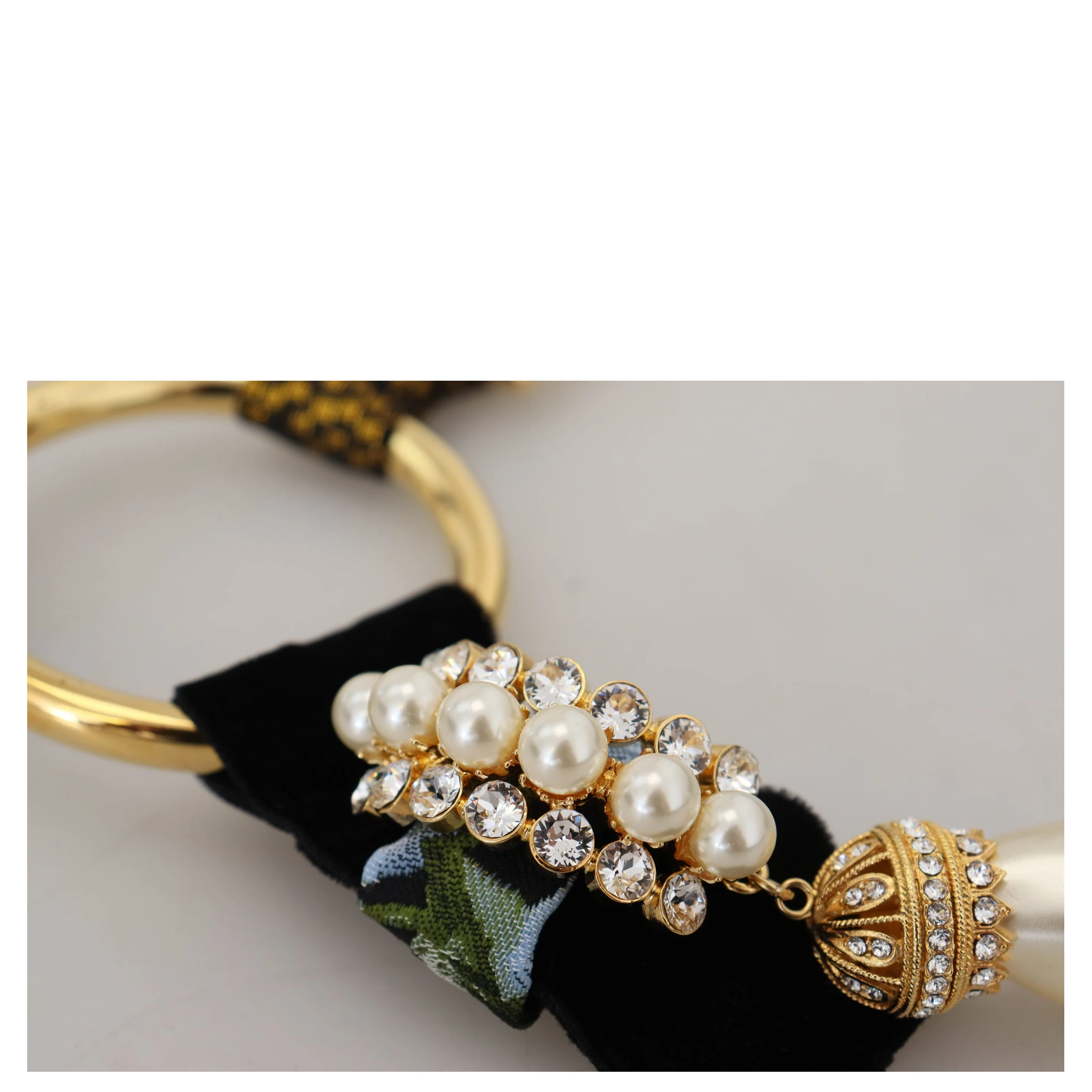 Gold Brass Sicily Crystal Robe Statement Necklace