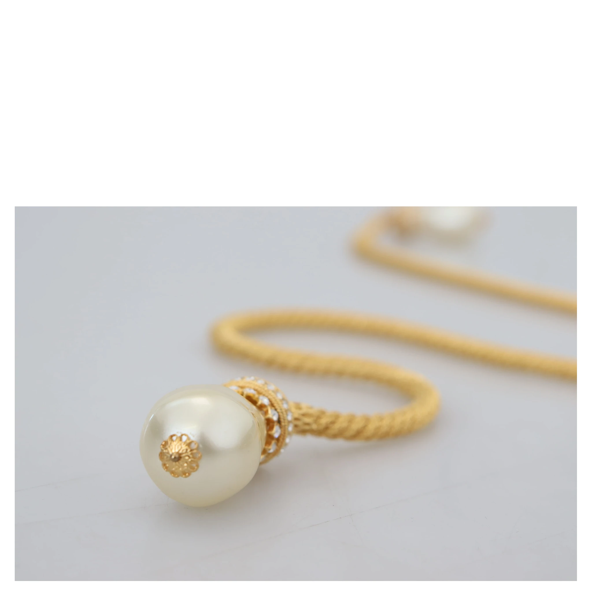 Gold Brass Sicily Crystal Robe Statement Necklace