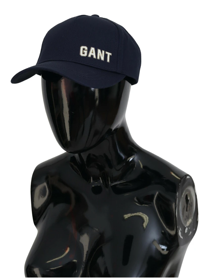 Blue Cotton Logo Print Baseball Cap Casual Hat