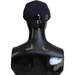 Blue Cotton Logo Print Baseball Cap Casual Hat