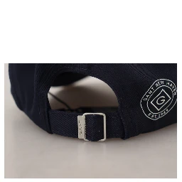 Blue Cotton Logo Print Baseball Cap Casual Hat