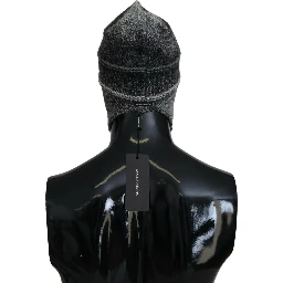 Gray Warm Fleece Ear Flaps Knit Beanie Hat