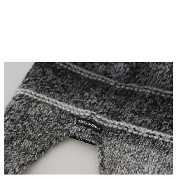 Gray Warm Fleece Ear Flaps Knit Beanie Hat