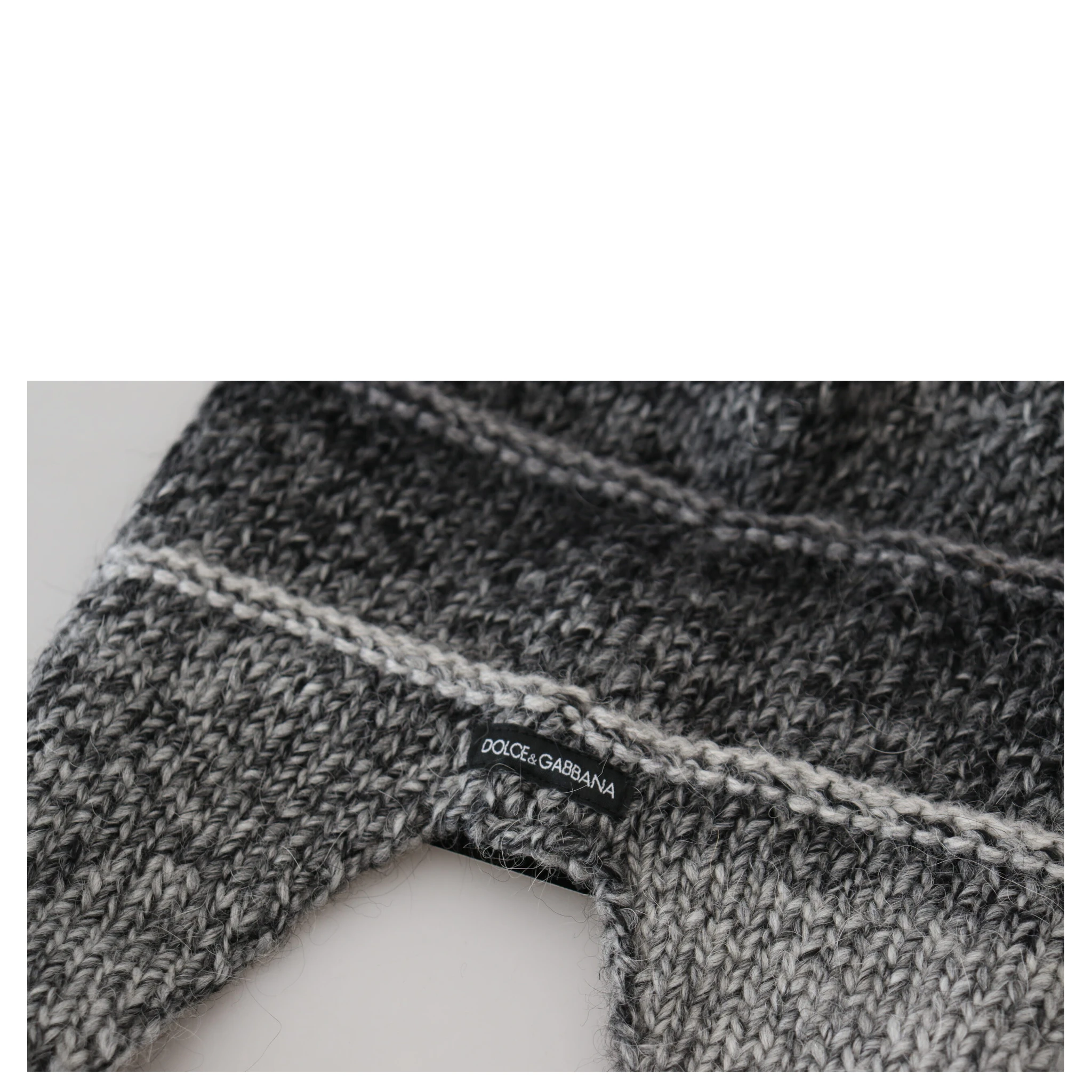 Gray Warm Fleece Ear Flaps Knit Beanie Hat