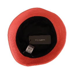 Peach Quilted Faux Leather Women Bucket Cap Hat