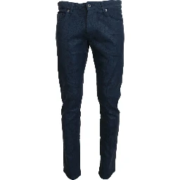 Blue Cotton Tapered Slim Fit Men Casual Denim Jeans