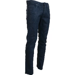 Blue Cotton Tapered Slim Fit Men Casual Denim Jeans