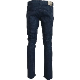 Blue Cotton Tapered Slim Fit Men Casual Denim Jeans