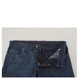 Blue Cotton Tapered Slim Fit Men Casual Denim Jeans